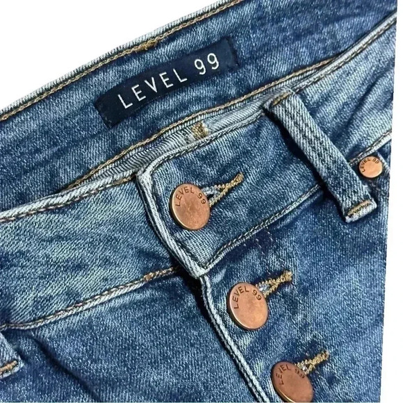 Level 99 High Rise Skinny Straight Leg Button Fly Jeans Size 27 - Picture 4 of 8